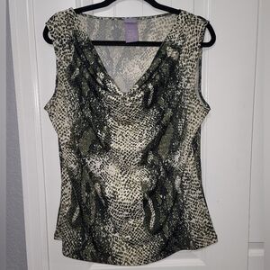 Laura Scott sleeveless snake print shirt